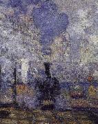 Claude Monet anglok, gare saint lazare USA oil painting artist